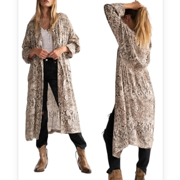 Free People Other - Free People-Wild Nights Duster In Neutral Combo Size Small